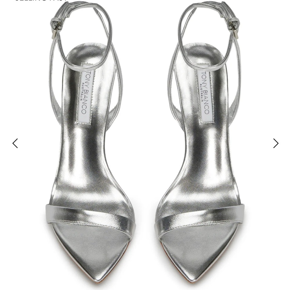 Tony Bianco Silver Nappa Metallic Heels